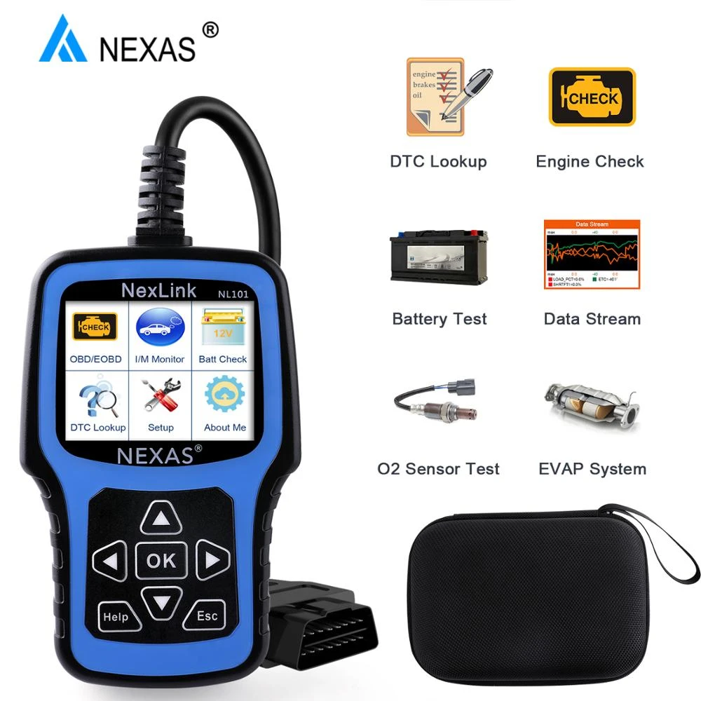 high quality auto inspection equipment NEXAS Nexlink NL101 OBD2 Automotive Scanner Engine EVAP Battery Car Tool OBDII Diagnostic Scan Tool car battery charger price