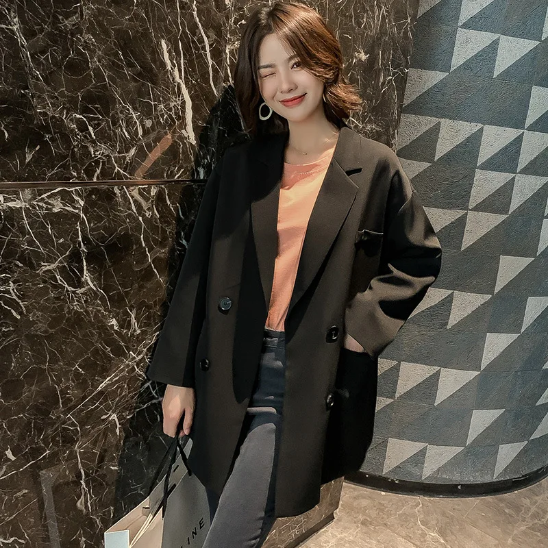 

2019 Autumn New Style Korean-style Sweet Suit-Style WOMEN'S Dress Loose-Fit Solid Color Casual Versatile Small Suit Coat Women's