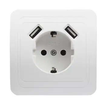 

New USB Wall Socket for phone charge Free shipping Double USB Port 5V 2A Usb TDM EKF IEK Universal B001