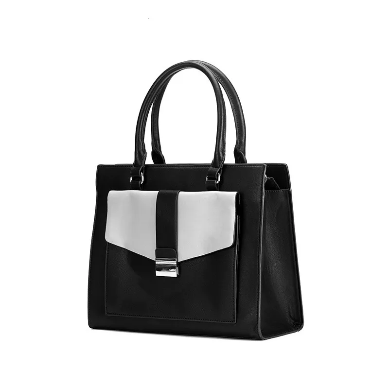 

New Simple Coloured Lady Handbag 2019 Euro-American Atmospheric Briefcase