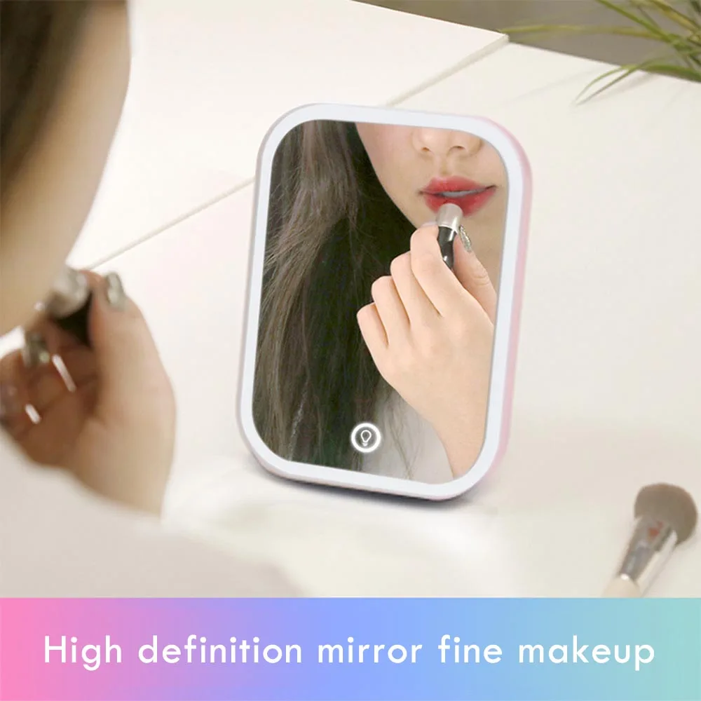 Led Vanity сенсорный экран макияж зеркало Vanity увеличительное освещение 180 градусов поворотный стол столешница косметика зеркало для ванной комнаты