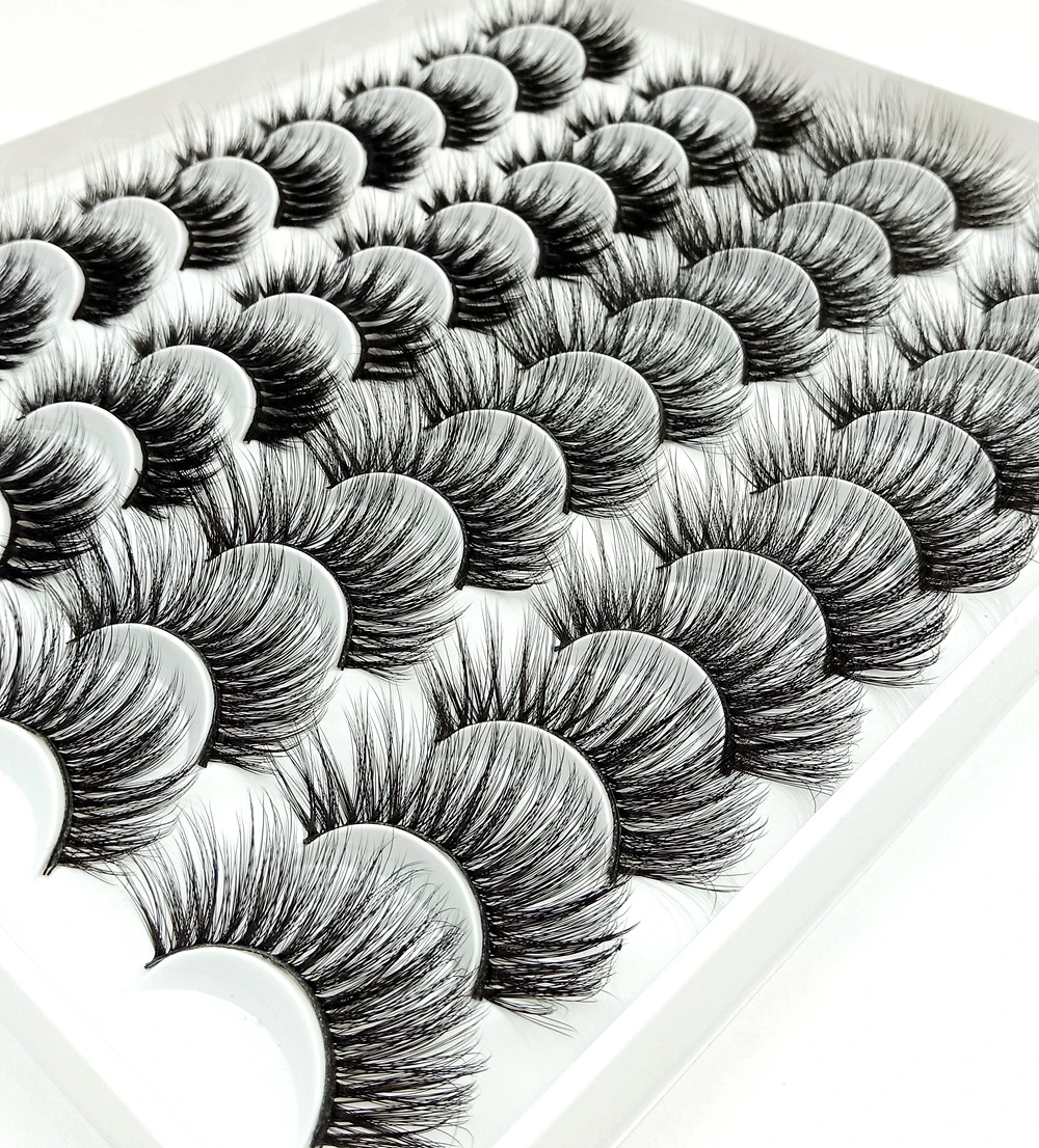 HBZGTLAD NEW 20 Pairs 3D Soft Mink False Eyelashes Handmade Wispy Fluffy Long Lashes Natural Eye Extension Makeup Kit Cilios 5DD