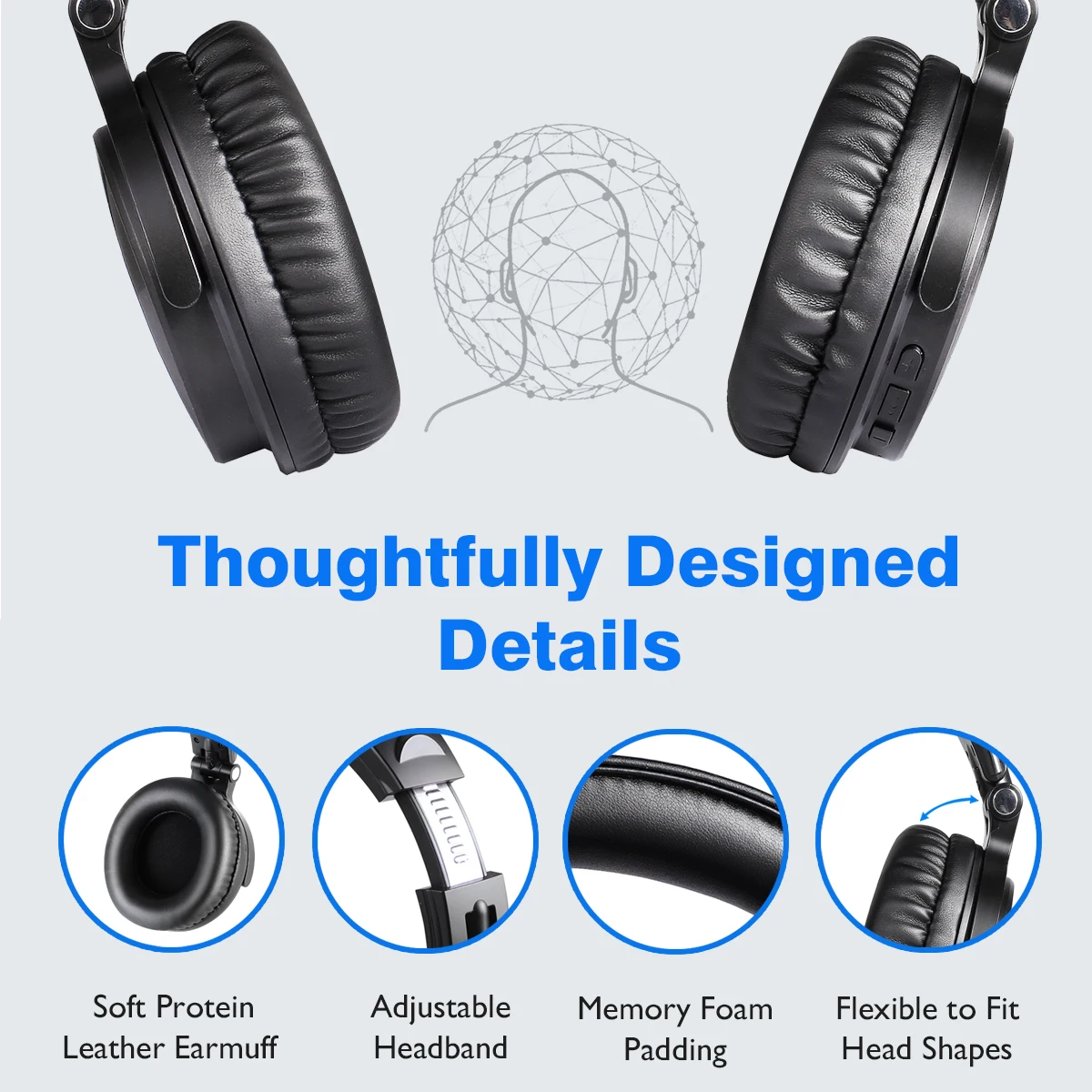 swimming headphones Oneodio Pro-C Wireless Headphones With Microphone 110H PlayTime Bluetooth 5.2 Foldable Deep Bass Stereo Earphones For PC Phone wireless earbuds