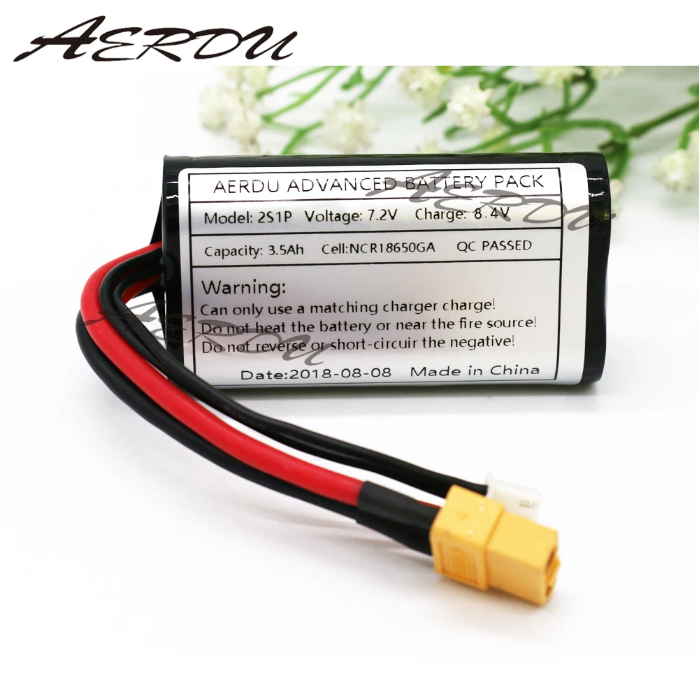 AERDU 2S1P 7,2 V 3.5Ah 7,4 V комплект литий-ионный батарей 8,4 V для NCR18650GA NO BMS Дрон RC лодка автомобиль игрушка высокая производительность UAV 10A