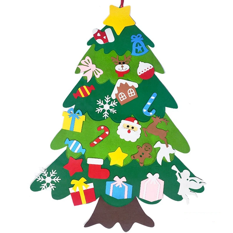 

Kids DIY Craft Toys Felt Christmas Tree Accessories Decorate Snowman on the Tree to Celebrate 2020 New Year Festival