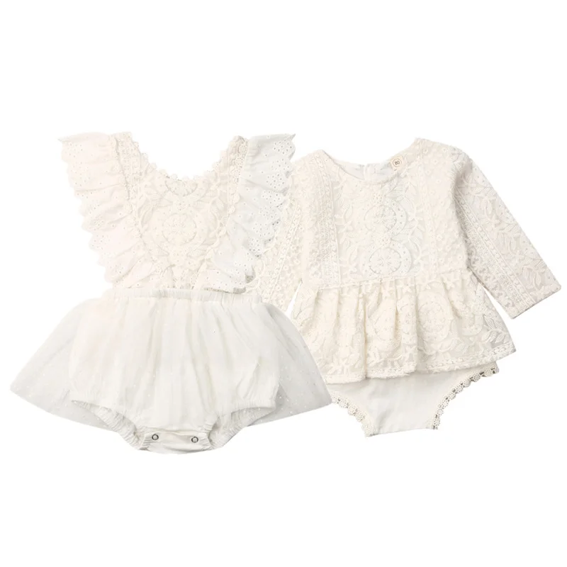 Летние и осенние боди принцессы для маленьких девочек; Милая Кружевная шифоновая одежда с цветочным рисунком; платье-пачка для маленьких девочек; комбинезоны; одежда