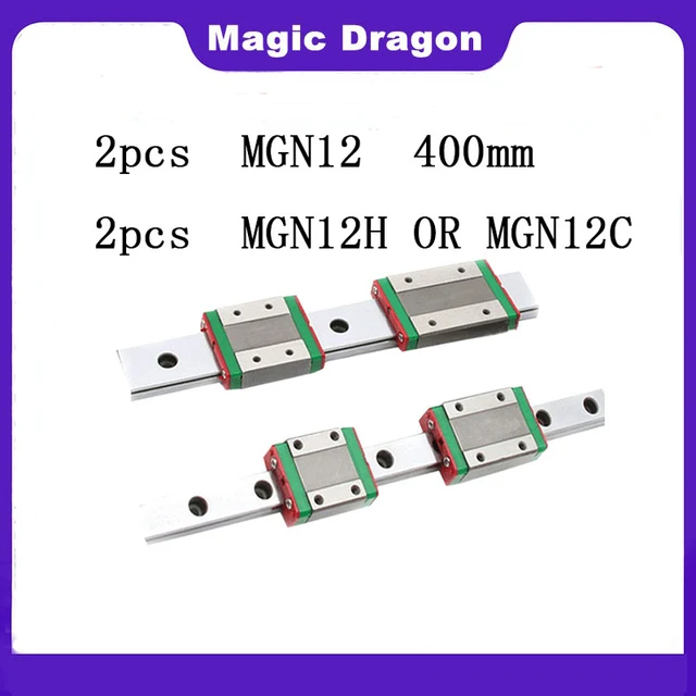 Magic Dragon คุณภาพสูงเรียบเนียน2PCS 12มม.คู่มือเชิงเส้น MGN12 400มม.+ 2PCS MGN12H หรือ2PCS MGN12C บล็อก3D เครื่องพิมพ์ CNC 1