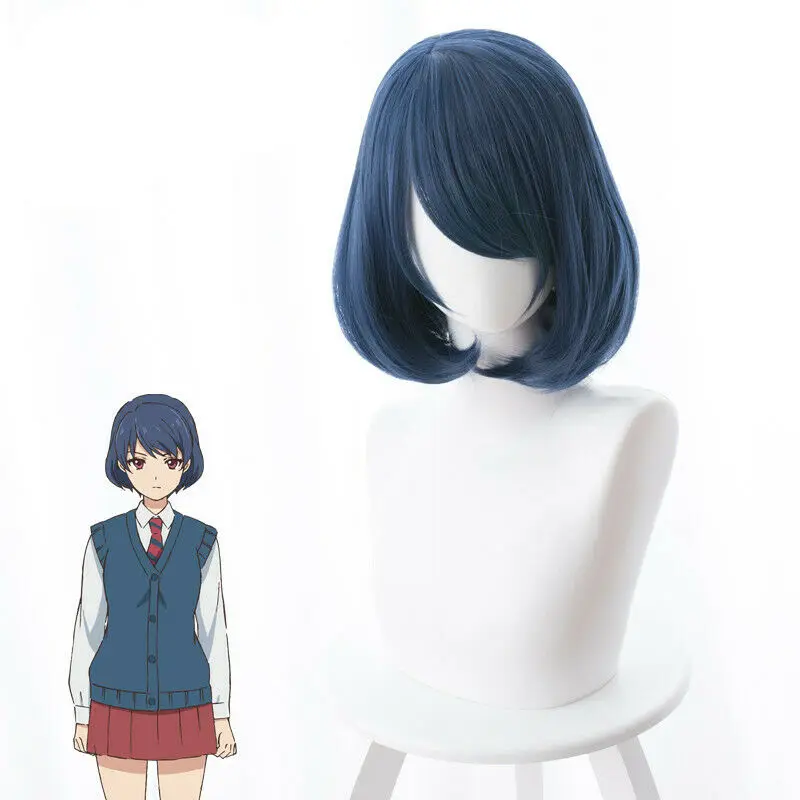 

Domestic Girlfriend Rui Tachibana Cosplay Wig Short Straight Blue Hair Full Wig
