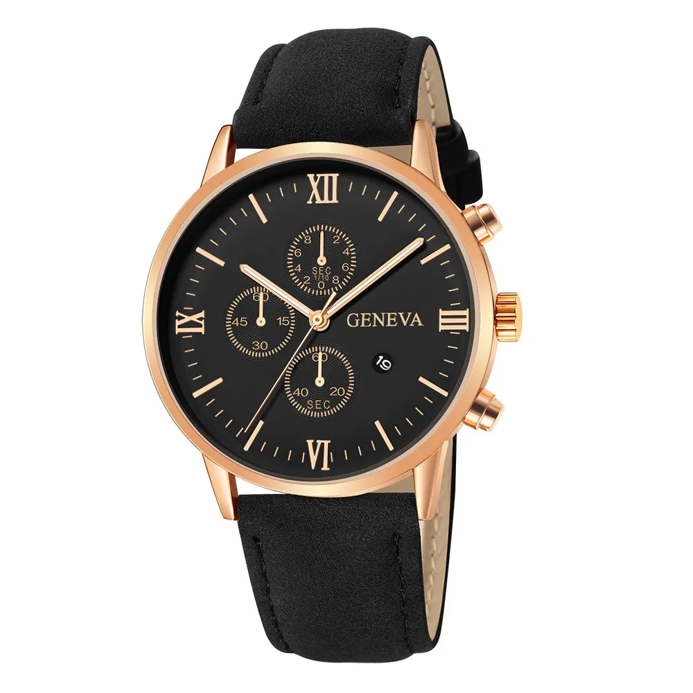 Горячая relogio модные часы женские часы GENEVA Мужские часы Дата синтетические кожаные кварцевые часы наручные часы relogio masculino# A - Цвет: N