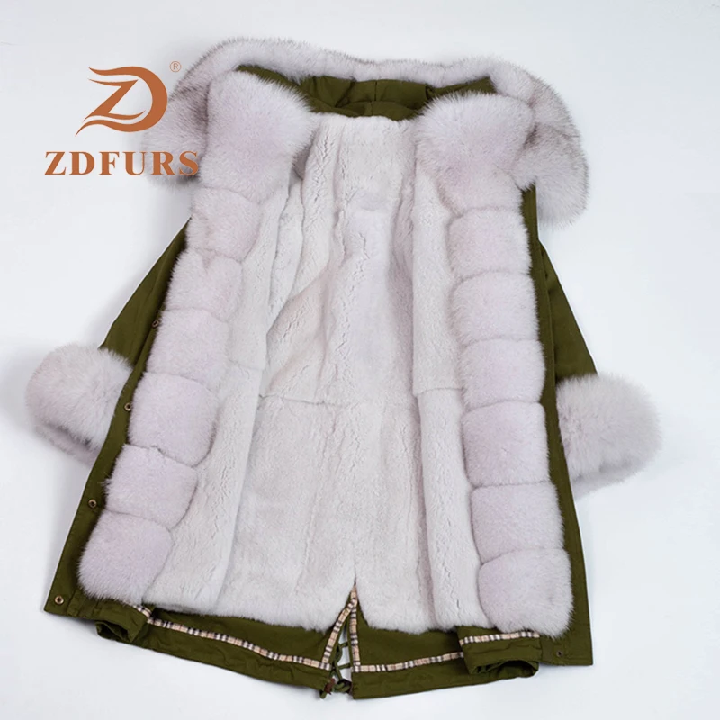 ZDFURS* камуфляжная зимняя куртка женская верхняя одежда толстые парки натуральный Лисий меховой воротник пальто