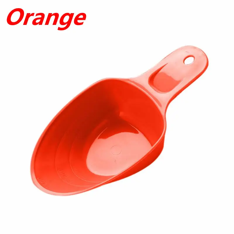 Orange Собака Еда кошка лопатка для еды посуда не позволяет более кормления высокого качества Пластик домашние питомцы; собаки; кошки Еда ложка-Лопатка для домашних животных лопатка для еды - Цвет: Orange