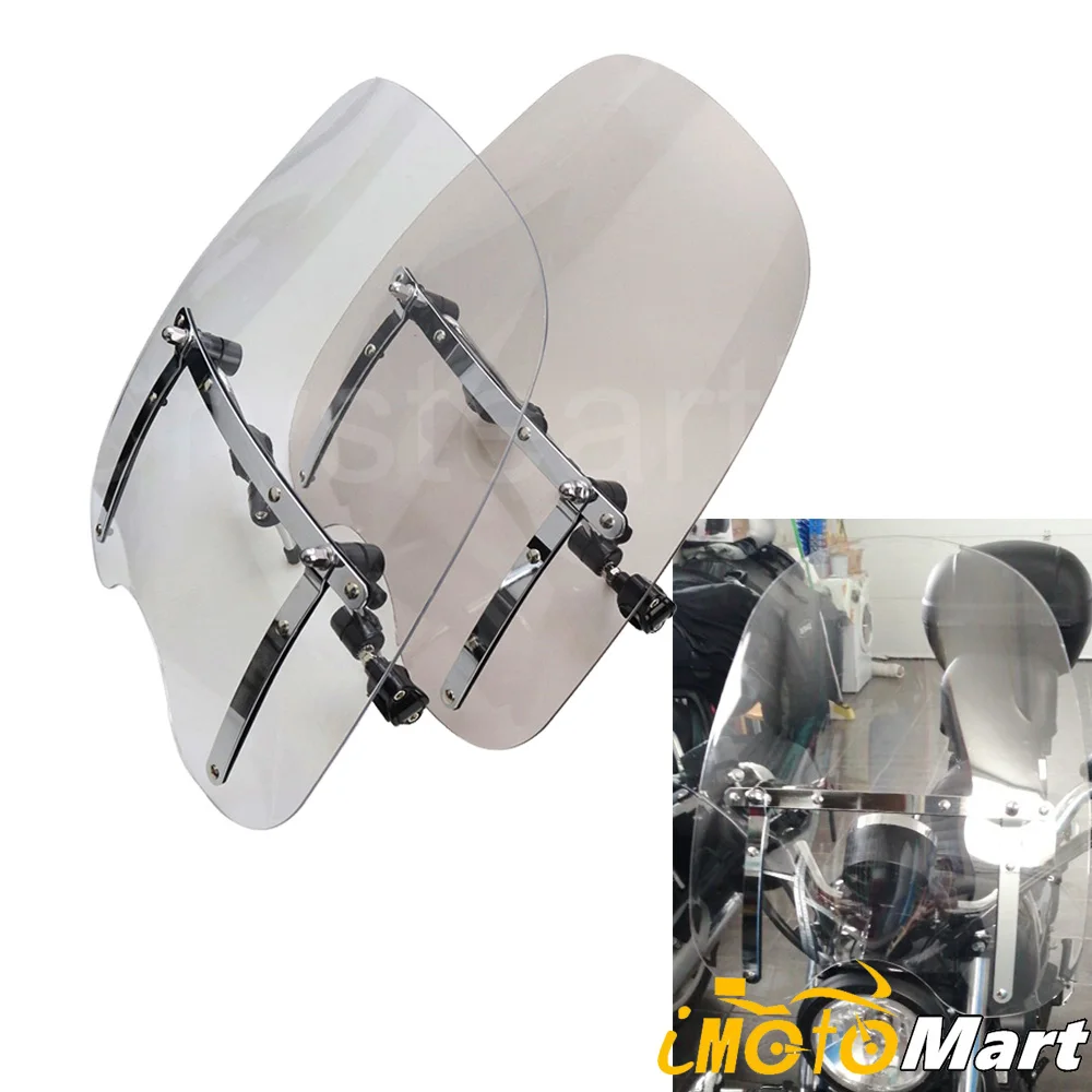 2 Colors Universal Motorcycle Windshield Windscreen 1" 7/8" For Honda Suzuki Yamaha Harley Dyna Fat Street Bob Custom FXDF FXDB