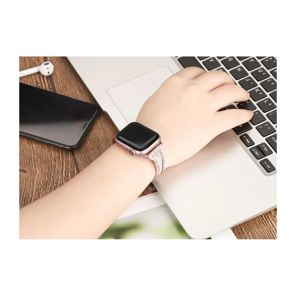 Ремешок для часов apple watch iWatch 5 4 band 38 42 40 44 мм cinturini женский браслет из нержавеющей