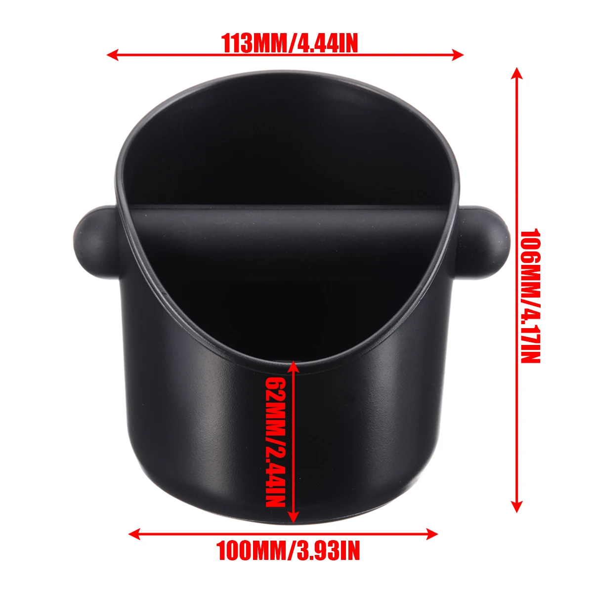 Black ABS Coffee Knock Box Espresso Grounds Container Residue with Handle for Barista Coffee Residue Bucket Grind Waste Bin
