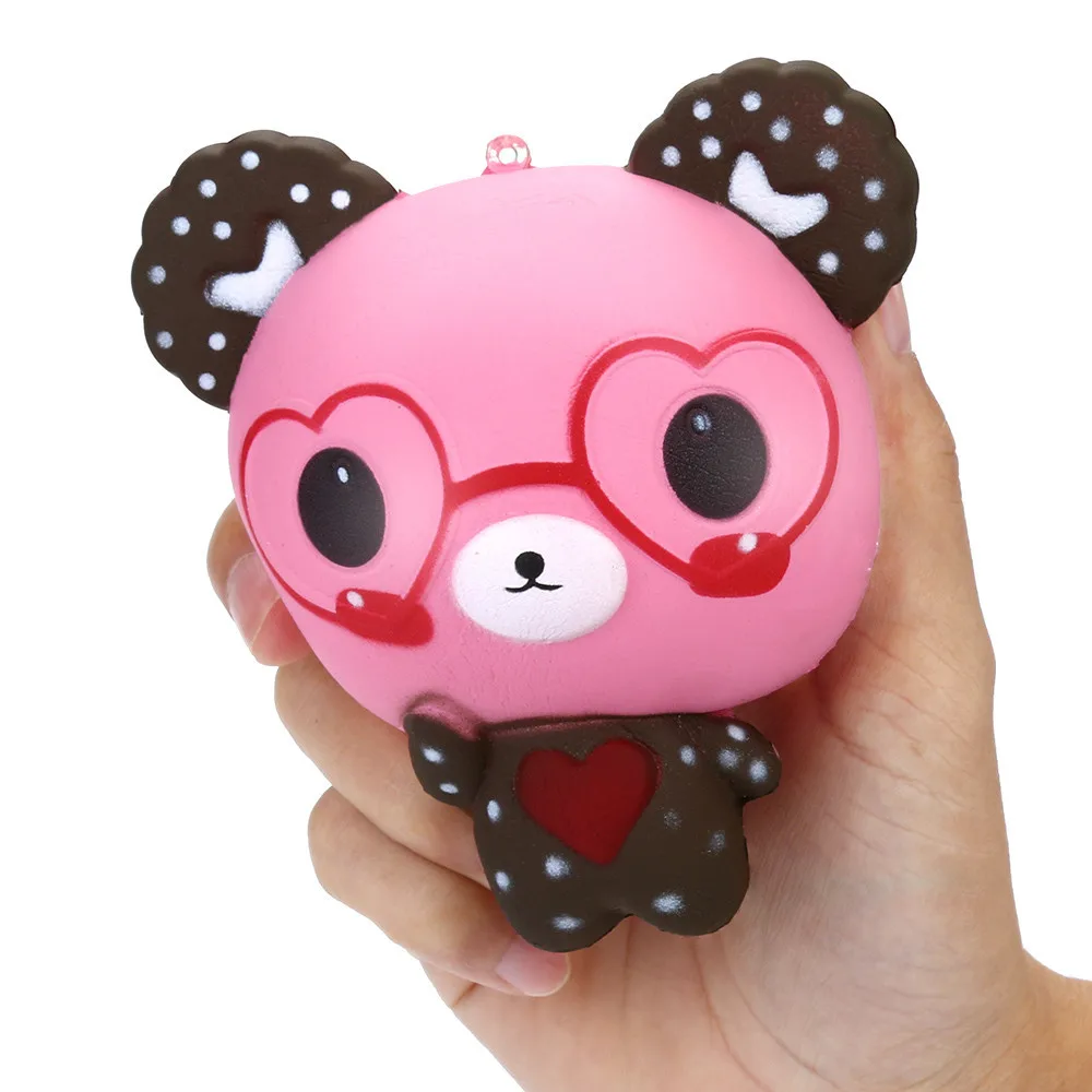 Cartoon Glasses Bear Squishies Slow Rising Squeeze Toys Stress Reliever Toy antistress novelty Fun Toys Gift for Children #A