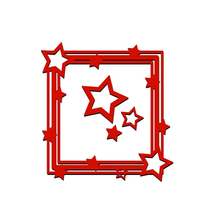 Звезда рамка металлические режущие штампы для поделок Скрапбукинг альбом карта создание тиснение трафарет высечки квадратная рамка звезды украшения