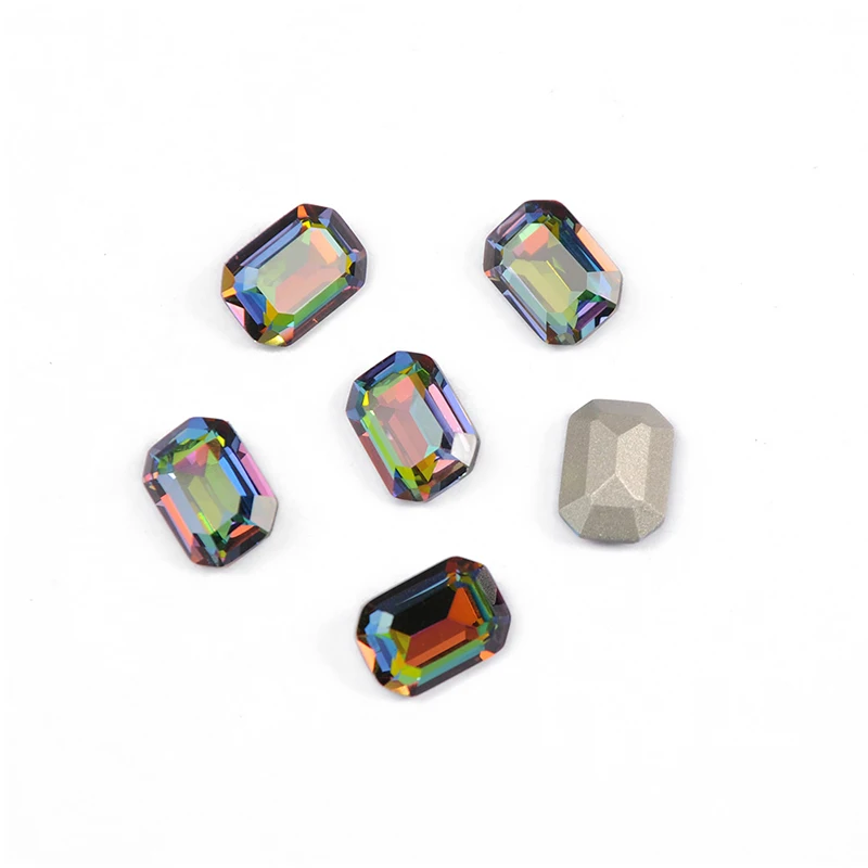 YANRUO 4610 All Sizes VM Octagon Sew On Crystals K9 Strass Fancy Stones Point Back Rainbow Rhinestones For Jewelry Making