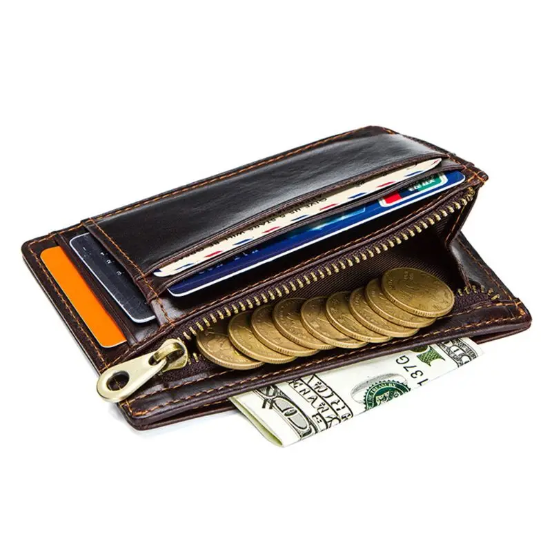 Vintage Men's Genuine Leather RFID Blocking Wallet ID Credit Card Holder Business Purse A69C