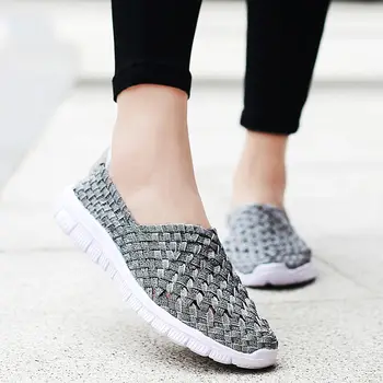 

Big Size Breathable Woman Shoes Sports Woman Sneakers Women's Sport Shoes Womens Running Shoes Womens Trainers Woven Grey E-328
