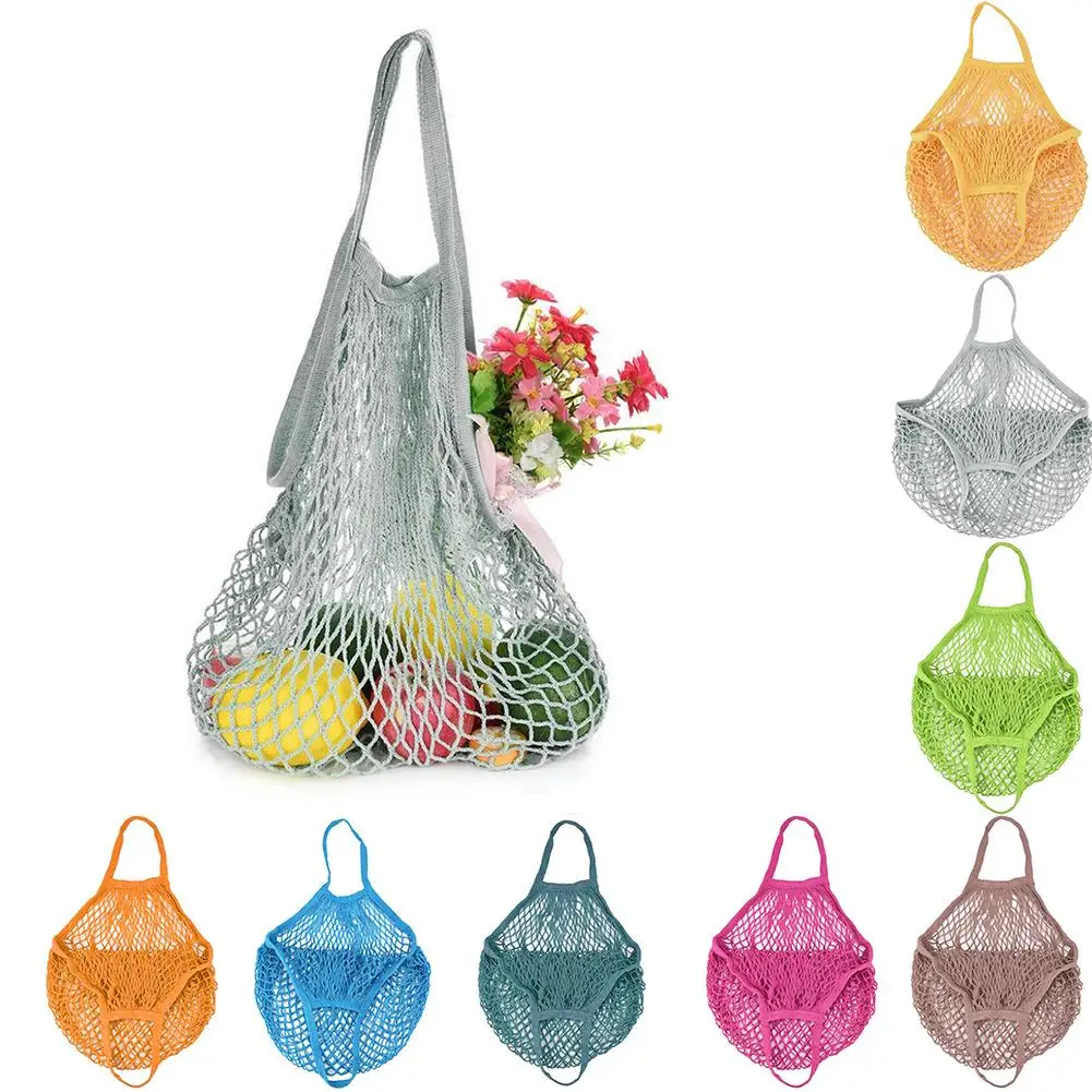 

8Colors Fasion Portable Durable Mesh Net Environmental Protection Shopping Bag Fruit Goods Storage Cotton Tote Handbag