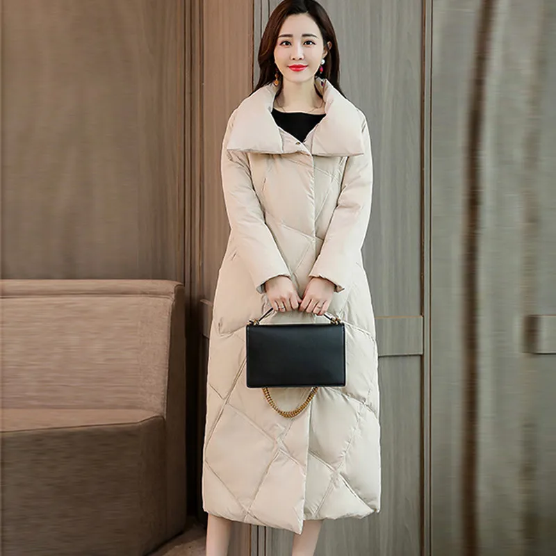 Winter down cotton coat female fashion plus size loose outerwear long high-end thick cotton parka women elegant jacket tops