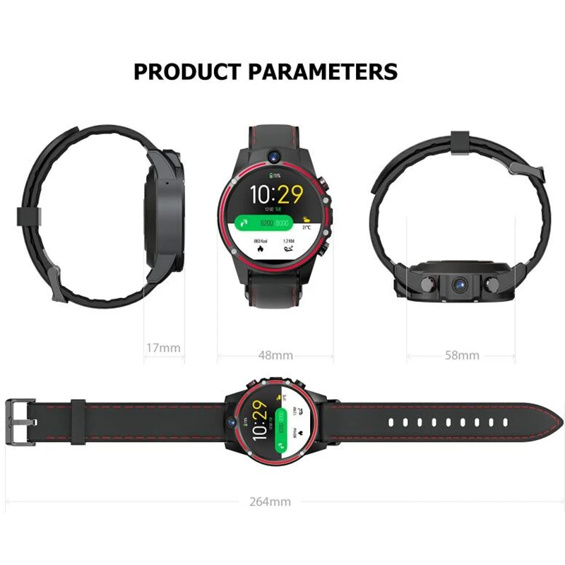 Смарт-часы KOSPET X360 v9, 3 ГБ, 32 ГБ, 1,6 МП, двойная камера, gps, спортивные, Android, 800 дюйма, мАч, Bluetooth, умные часы для мужчин, для IOS, Android