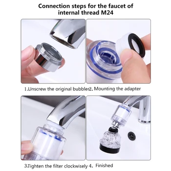 

360 Degree Rotating Shower Faucet Splashproof Dechlorination Water Purify 6XDD