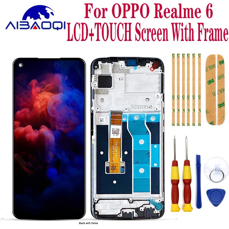 

Original For OPPO Realme 6 RMX2001 LCD Display Screen Touch Digitizer Assembly For 6.5 inch OPPO Realme6 With Frame