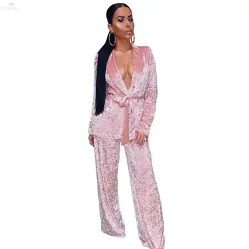 

Womens Clothing Casual V-neck Regular Drawstring Ankle-length Regular Long Length Two Piece Set Top And Pants Women Outfits
