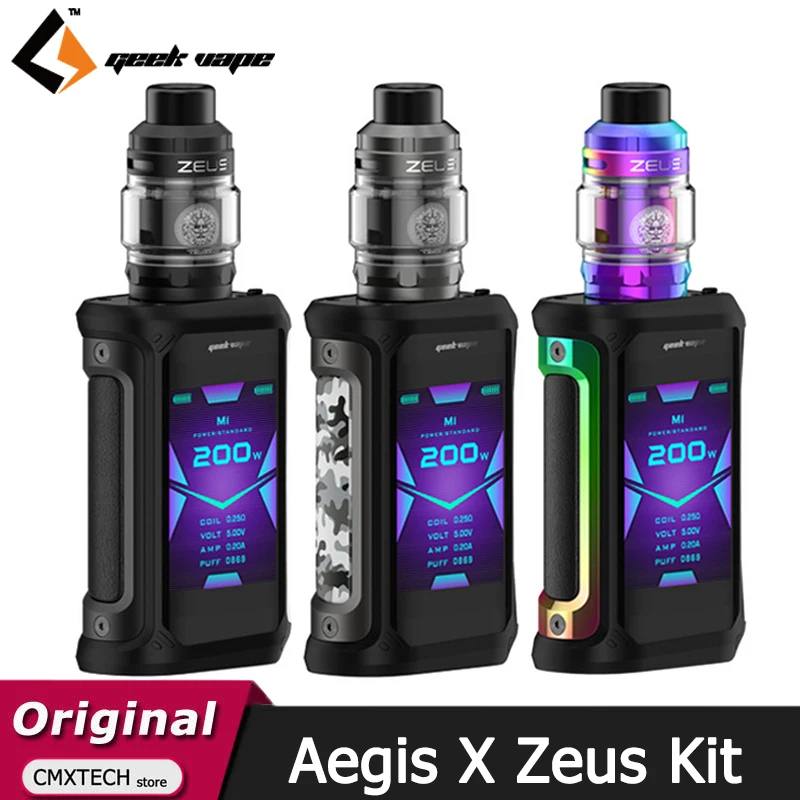 Боксмод Geekvape Aegis X Zeus Kit 200 Вт испаритель с резервуаром Sub Ом 5 мл вейп-комплект