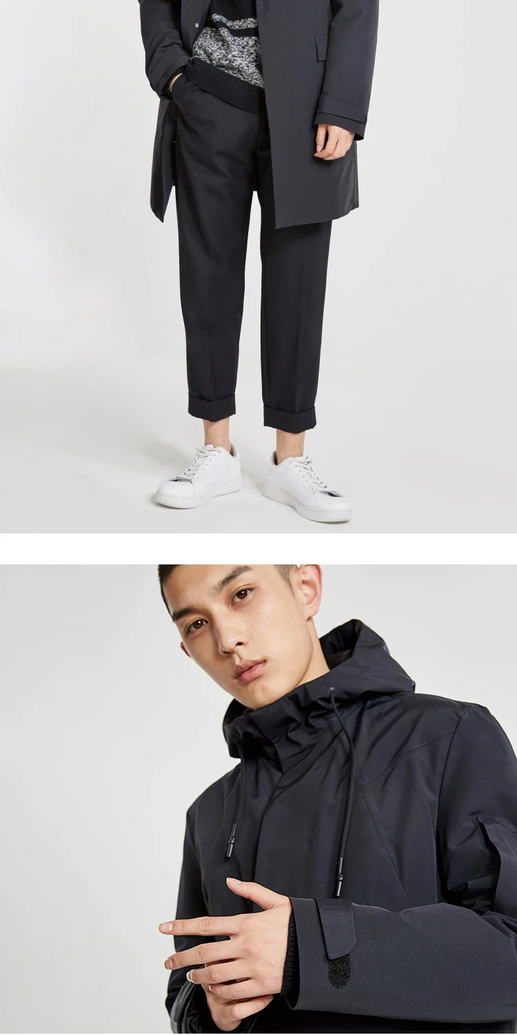 JackJones мужской длинный пуховик с капюшоном, парка, пальто, теплая повседневная мужская одежда 218312503