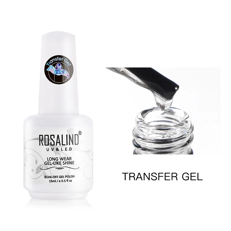 Transfer Gel ROSALIND переводной Гель-лак для ногтей с наклейкой гель для ногтей Гибридный Праймер УФ лампа для маникюра Полупостоянный Гель-лак для нейл-арта - Цвет: Transfer Gel