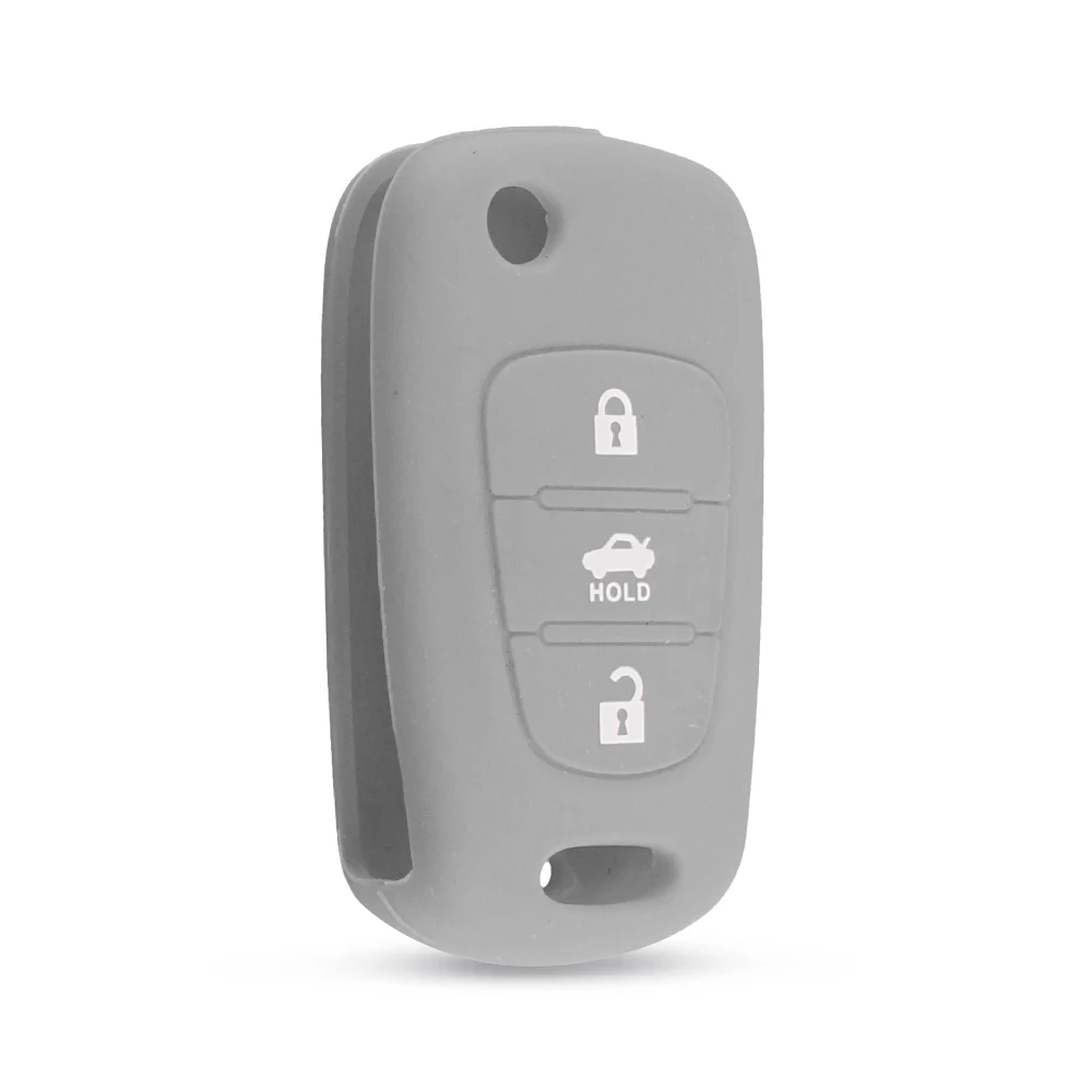 KEYYOU 20 шт. 3BTN силиконовый флип-ключ для автомобиля чехол для Kia RIO K2 K3 K5 Picanto Ceed Cerato Sportage SOUL для hyundai i20 i30 - Количество кнопок: blue