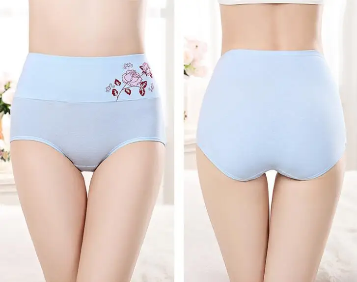 3PCS/lotPlus Size Underwear Woman high waist Women's Panties High Rise pure  Cotton Brief breathable Panty Underpants for ladies high waisted thong