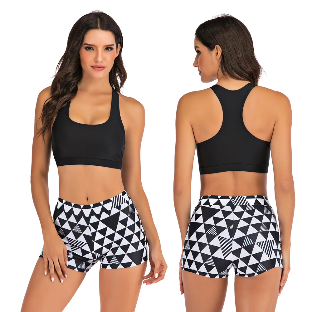 sports bra and shorts swimsuit