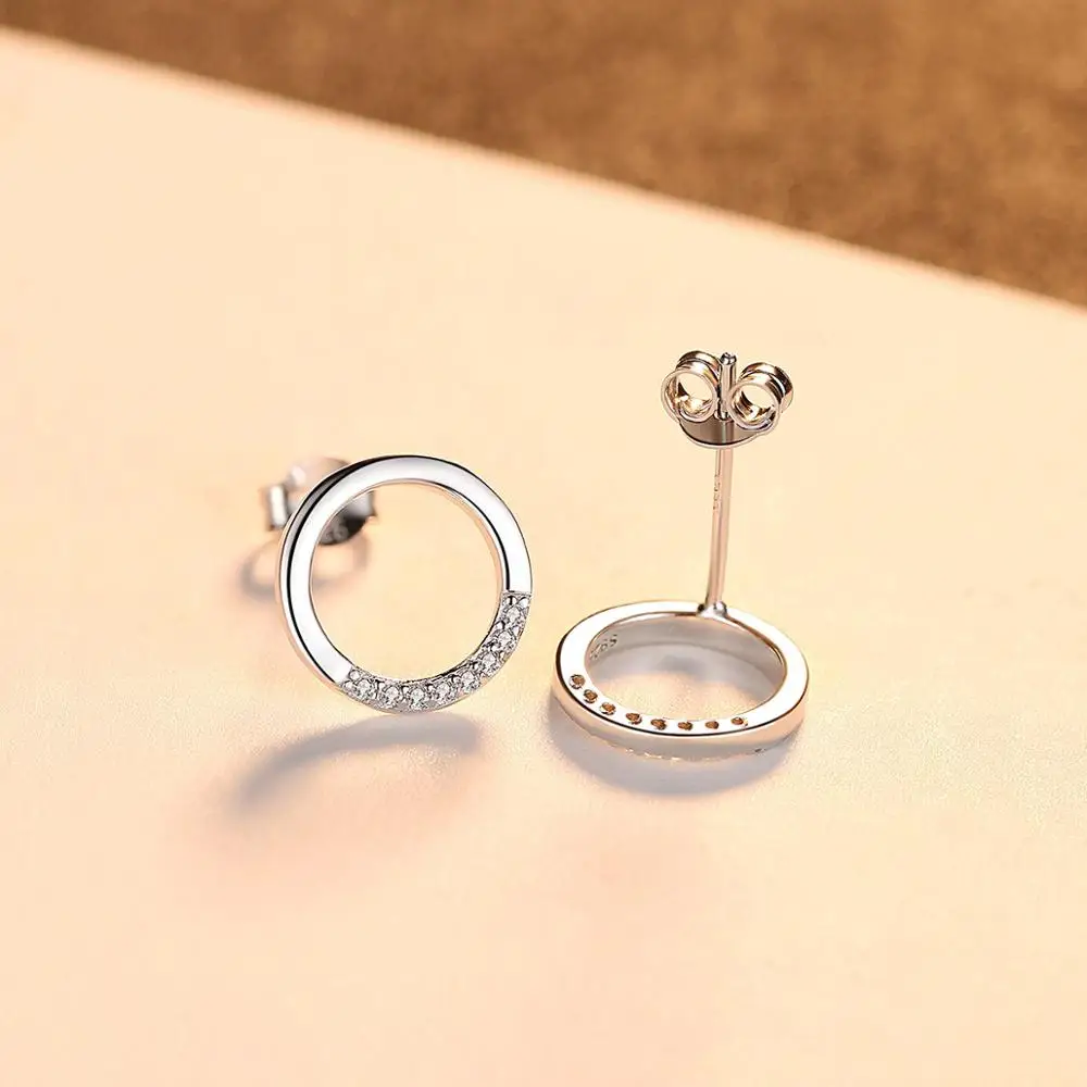 Gem& Time Krean, новинка, Круглый, проложенный, циркон, Стерлинговое серьги из серебра 925 для женщин, милые, крошечные, CZ серьги, ювелирные изделия, Brincos SE0139