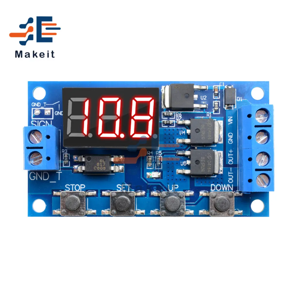 

12V 24V Circuit Board Dual MOS Timer Delay Control Module LED Digtal Display Trigger Cycle Timer Delay Switch Protection Board