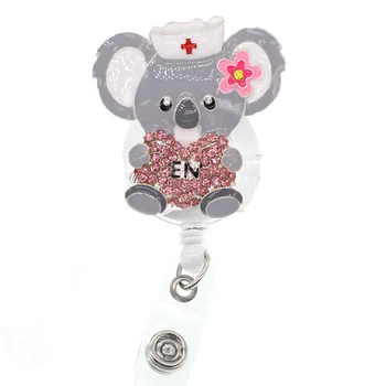

Koala bear nurse Retractable ID Name Card Bagde Reel nurse gifts