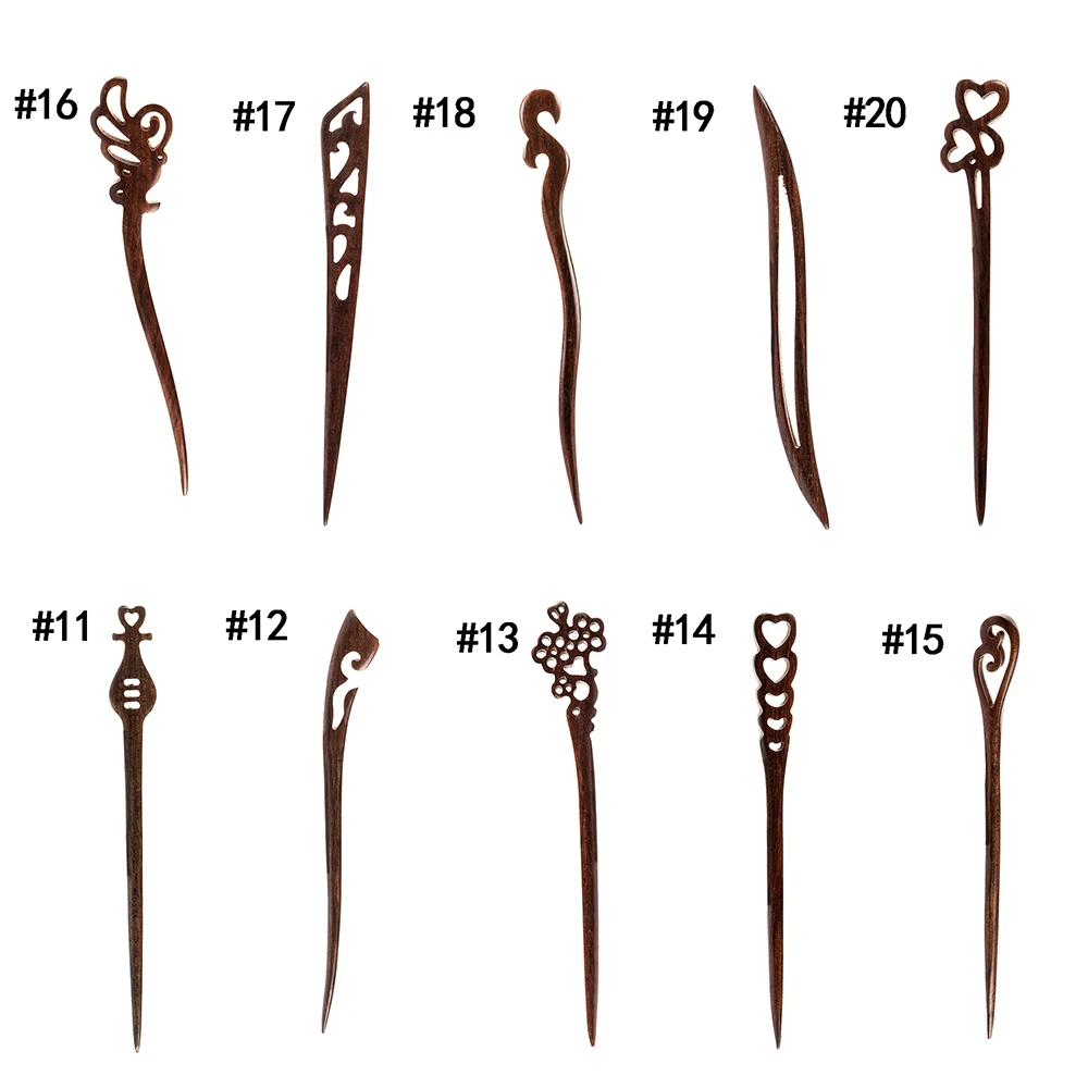 1 шт., Ретро стиль, сандаловое дерево, ручная работа, черное дерево, резные, коническая палочка для волос, палочка для волос, Шпилька для женщин, стильные аксессуары для волос, инструменты