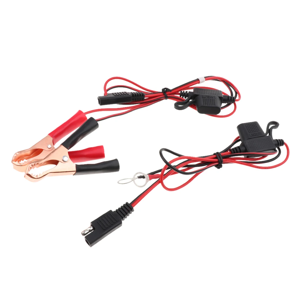 2 Pieces Battery Alligator Clip To SAE 16 Gauge 2Pins Cord Fuse Quick Connectors