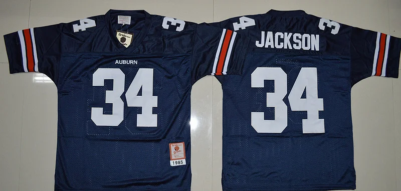 Синий Stitiched, Auburn Tigers Bo Jackson, Cameron Newton Jersey - Цвет: Синий
