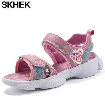 

SKHEK Girls Summer Sandals Fashion Big KIDS Princess Shoe Children Soft-Sole Little Girl CHILDREN'S Shoes