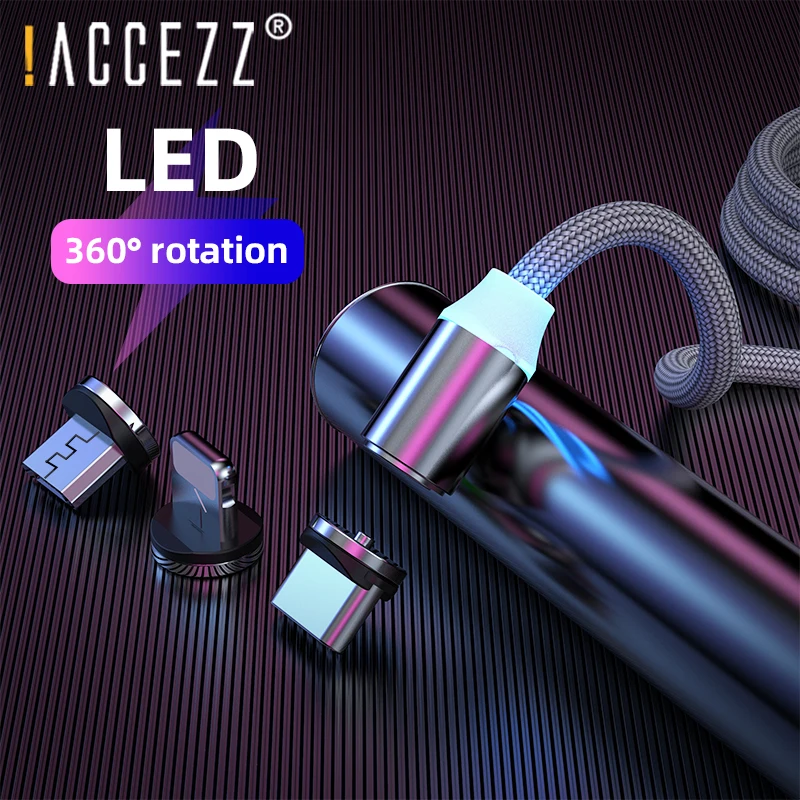 

!ACCEZZ Magnetic Cable Micro USB Type C Cables Fast Charging For iPhone 11 Pro Max XS X Samsung Xiaomi Phone Magnet Charger Wire