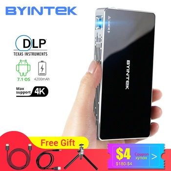 

BYINTEK Mini Projector P10,Smart Wifi Pocket Pico Portable Beamer, LED DLP lAsEr Mobile Projector For Smartphone 4K 3D Cinema