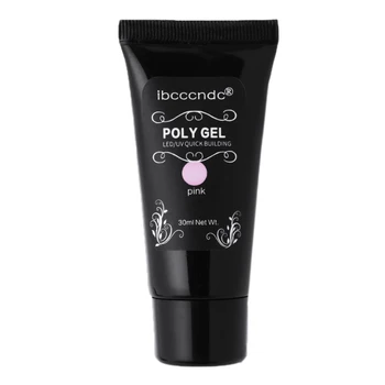 

30g UV Builder Gel Polygel Transparent Pink Nail Art LED UV Soak Off Acrylic