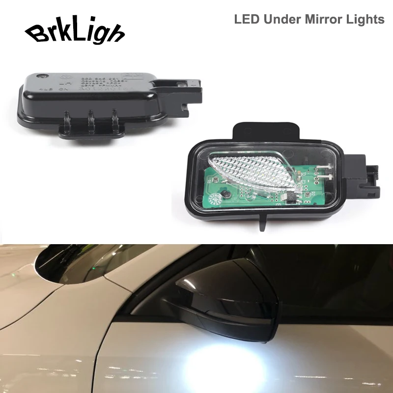 2Pcs Canbus Bianco Super Luminoso Led Sotto Le Lampade A Specchio Laterale Puddle Light Per Vw Passat B8 3G2 Vanriant Alltrack 3G5 Arteon 3H7