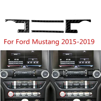 

For Ford Mustang 2015-2019 Car Decoration Sticker Carbon Fiber Car Front Console CD Switch Button Trim Cover for Ford