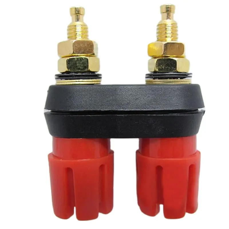 5pcs High Quality Banana Plug Sockets Gold-plated copper Banana Connector Dual-Bit Dual Red Alliance Siamese posts a pair banana connector gold plated banana plug sockets free crystal stud welding 50mm high quality