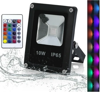 Foco de proyector led RGB, 10w, Impermeable, 16 colores, Exterior