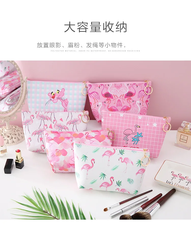Creative Flamingo Pencil Cases Kawaii Large Capacity Pink Pencil Bag Animals Panther Pen Case for Girl Gift Student Stationery
